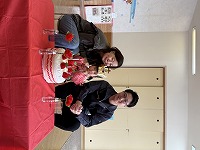 親子で記念撮影