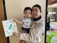 親子で作品と一緒に