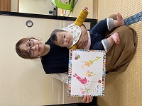 親子で作品と一緒に