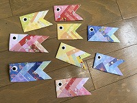 完成したこいのぼりの作品